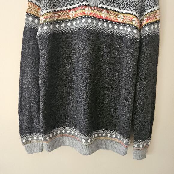 Artesanias Alpaca Blend 1/4 Quarter Zip Mock Sweater Fair Isles Men's Large - Picture 4 of 10